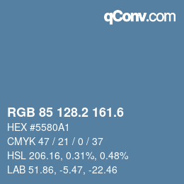 カラーコード: RGB 85 128.2 161.6 | qconv.com