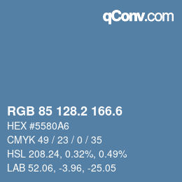 カラーコード: RGB 85 128.2 166.6 | qconv.com