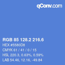 カラーコード: RGB 85 128.2 216.6 | qconv.com