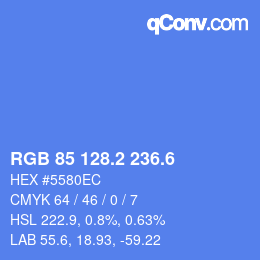 カラーコード: RGB 85 128.2 236.6 | qconv.com