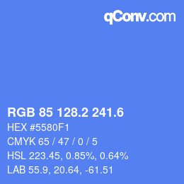 カラーコード: RGB 85 128.2 241.6 | qconv.com