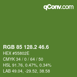 カラーコード: RGB 85 128.2 46.6 | qconv.com