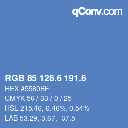 カラーコード: RGB 85 128.6 191.6 | qconv.com