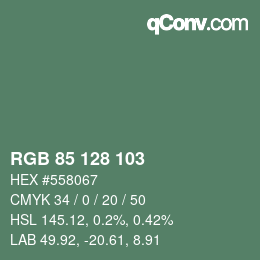 Color code: RGB 85 128 103 | qconv.com