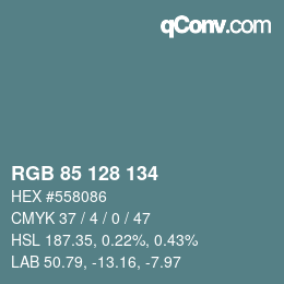 Color code: RGB 85 128 134 | qconv.com