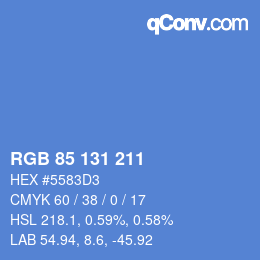 カラーコード: RGB 85 131 211 | qconv.com
