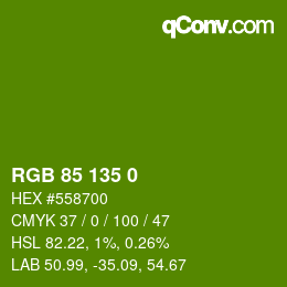 Color code: RGB 85 135 0 | qconv.com