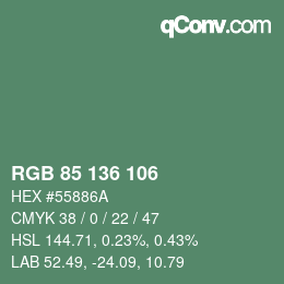 Color code: RGB 85 136 106 | qconv.com