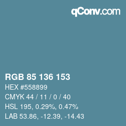 Color code: RGB 85 136 153 | qconv.com