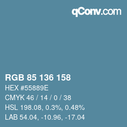 Color code: RGB 85 136 158 | qconv.com