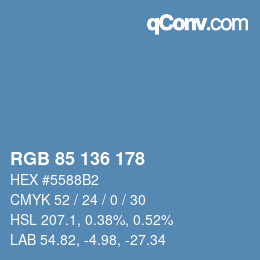 Color code: RGB 85 136 178 | qconv.com