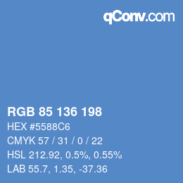 Color code: RGB 85 136 198 | qconv.com