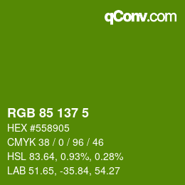 Color code: RGB 85 137 5 | qconv.com