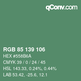 Color code: RGB 85 139 106 | qconv.com