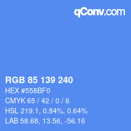 Farbcode: RGB 85 139 240 | qconv.com