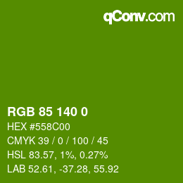 カラーコード: RGB 85 140 0 | qconv.com