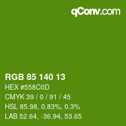 颜色代码: RGB 85 140 13 | qconv.com