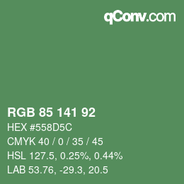 カラーコード: RGB 85 141 92 | qconv.com