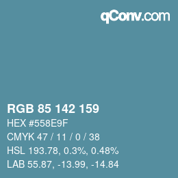 カラーコード: RGB 85 142 159 | qconv.com