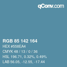 颜色代码: RGB 85 142 164 | qconv.com