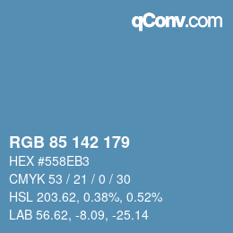 Color code: RGB 85 142 179 | qconv.com