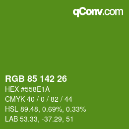 Color code: RGB 85 142 26 | qconv.com