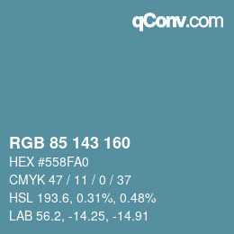 Color code: RGB 85 143 160 | qconv.com