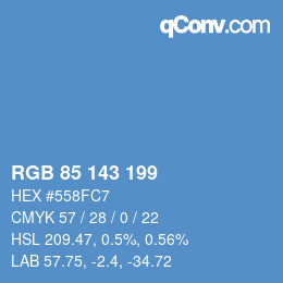 Color code: RGB 85 143 199 | qconv.com