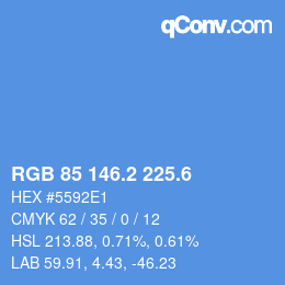 カラーコード: RGB 85 146.2 225.6 | qconv.com