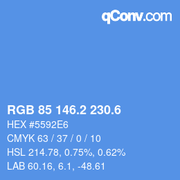 カラーコード: RGB 85 146.2 230.6 | qconv.com