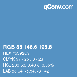カラーコード: RGB 85 146.6 195.6 | qconv.com