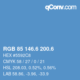 カラーコード: RGB 85 146.6 200.6 | qconv.com