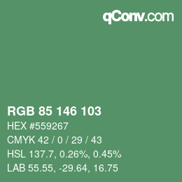 颜色代码: RGB 85 146 103 | qconv.com