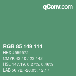 Color code: RGB 85 149 114 | qconv.com