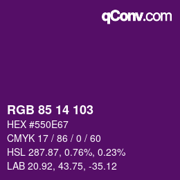 カラーコード: RGB 85 14 103 | qconv.com