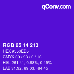 Color code: RGB 85 14 213 | qconv.com