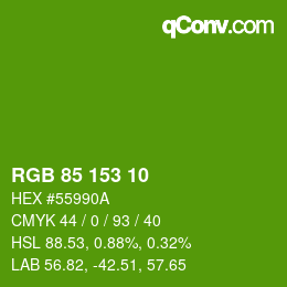 Color code: RGB 85 153 10 | qconv.com