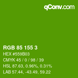 カラーコード: RGB 85 155 3 | qconv.com
