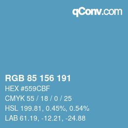 Color code: RGB 85 156 191 | qconv.com