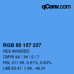 Farbcode: RGB 85 157 237 | qconv.com