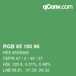 Farbcode: RGB 85 160 96 | qconv.com
