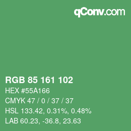 Código de color: RGB 85 161 102 | qconv.com