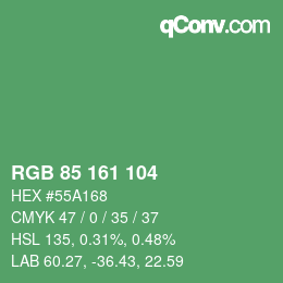 Color code: RGB 85 161 104 | qconv.com