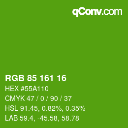 Color code: RGB 85 161 16 | qconv.com