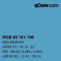 颜色代码: RGB 85 161 196 | qconv.com