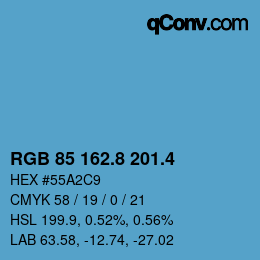 カラーコード: RGB 85 162.8 201.4 | qconv.com