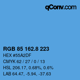 Color code: RGB 85 162.8 223 | qconv.com