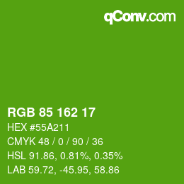 Color code: RGB 85 162 17 | qconv.com
