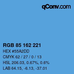 Color code: RGB 85 162 221 | qconv.com