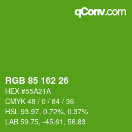 Color code: RGB 85 162 26 | qconv.com